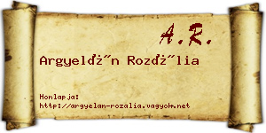 Argyelán Rozália névjegykártya