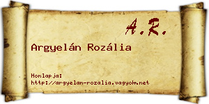 Argyelán Rozália névjegykártya