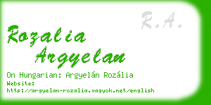 rozalia argyelan business card