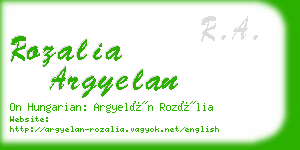 rozalia argyelan business card